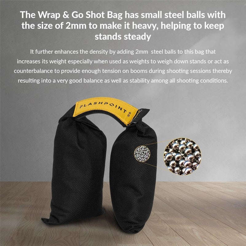 Glow Flashpoint 10 lbs Wrap & Go Shot Bag, Cordura Nylon, Black - Image 3